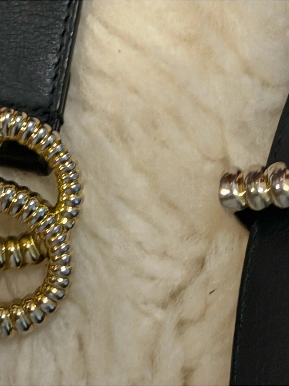 Gucci Black Leather Belt with Gold Buckle